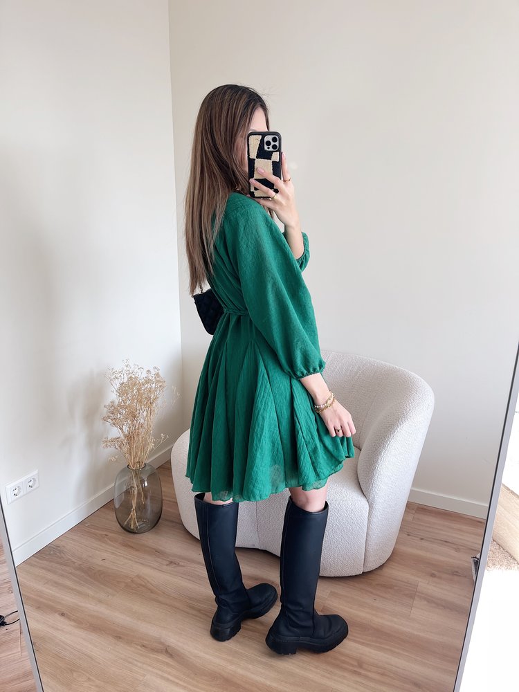 Kyoko Flowy Dress  / Dark Green
