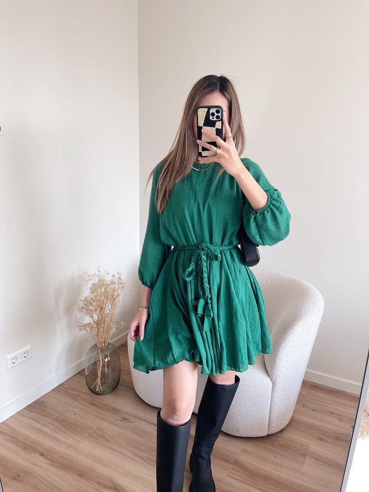 Kyoko Flowy Dress  / Dark Green
