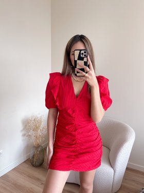 Ahri Embroidered Dress / Red
