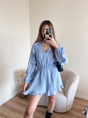Yumé Ruffle Playsuit / Blue