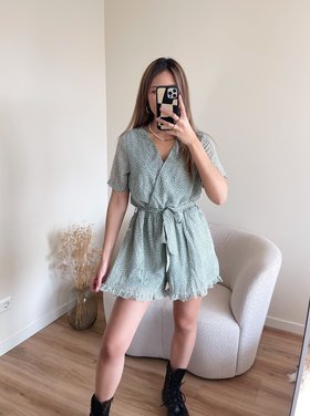 Xari Leopard Playsuit / Green