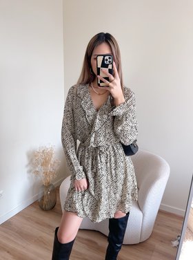 Naomi Cheetah Dress  / Beige