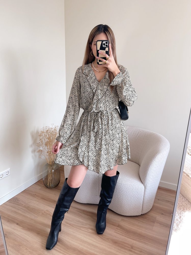 Naomi Cheetah Dress  / Beige