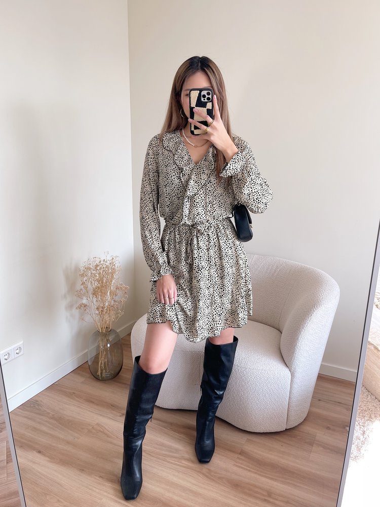 Naomi Cheetah Dress  / Beige