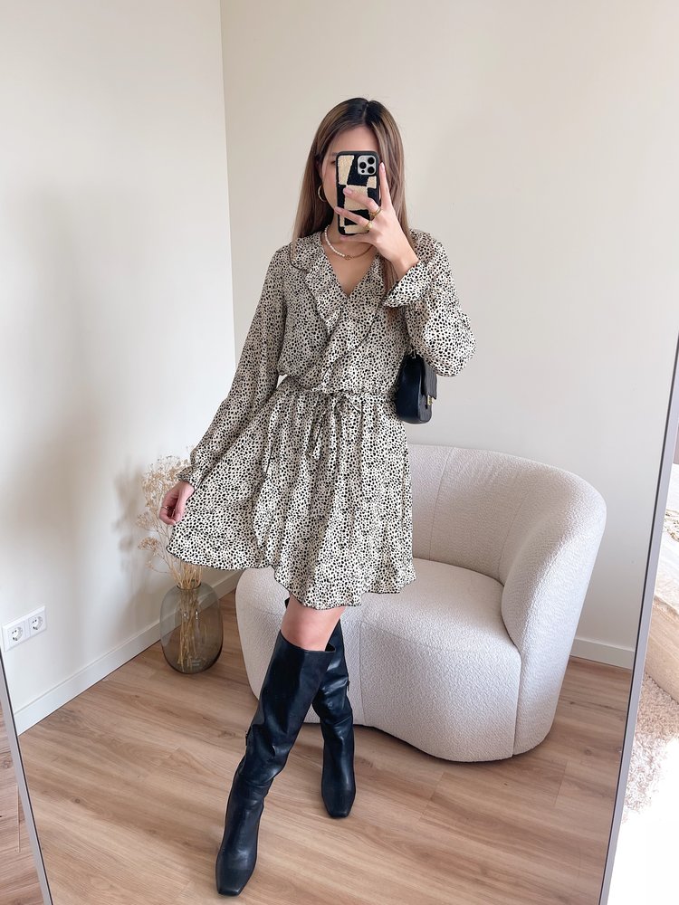 Naomi Cheetah Dress  / Beige