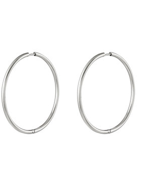 Silver Basic Hoop Earrings / Medium