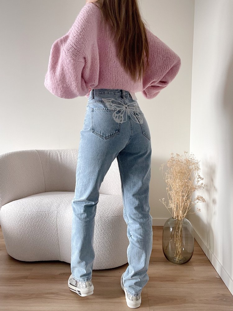 Alix Butterfly Straight Leg Jeans / Blue