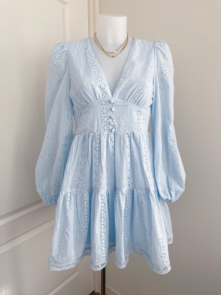 Nimea Embroidered Dress / Blue