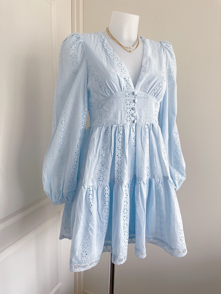 Nimea Embroidered Dress / Blue