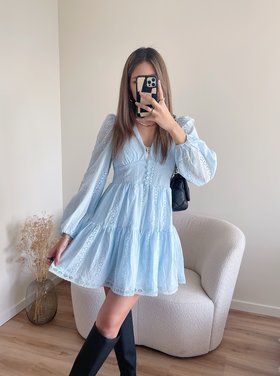 Nimea Embroidered Dress / Blue