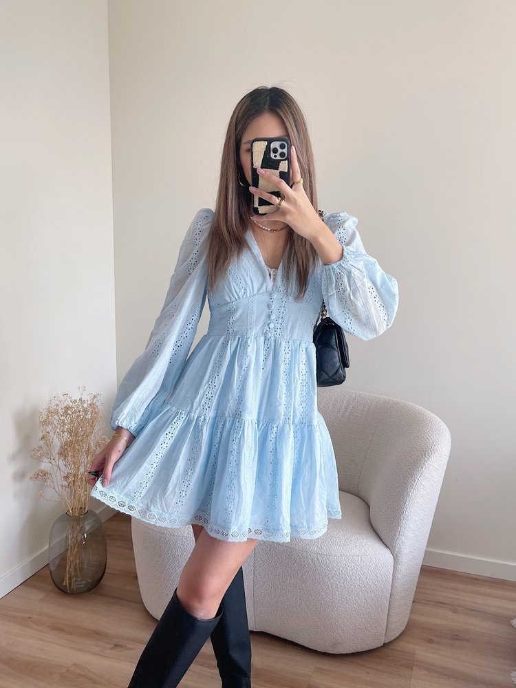 Nimea Embroidered Dress / Blue