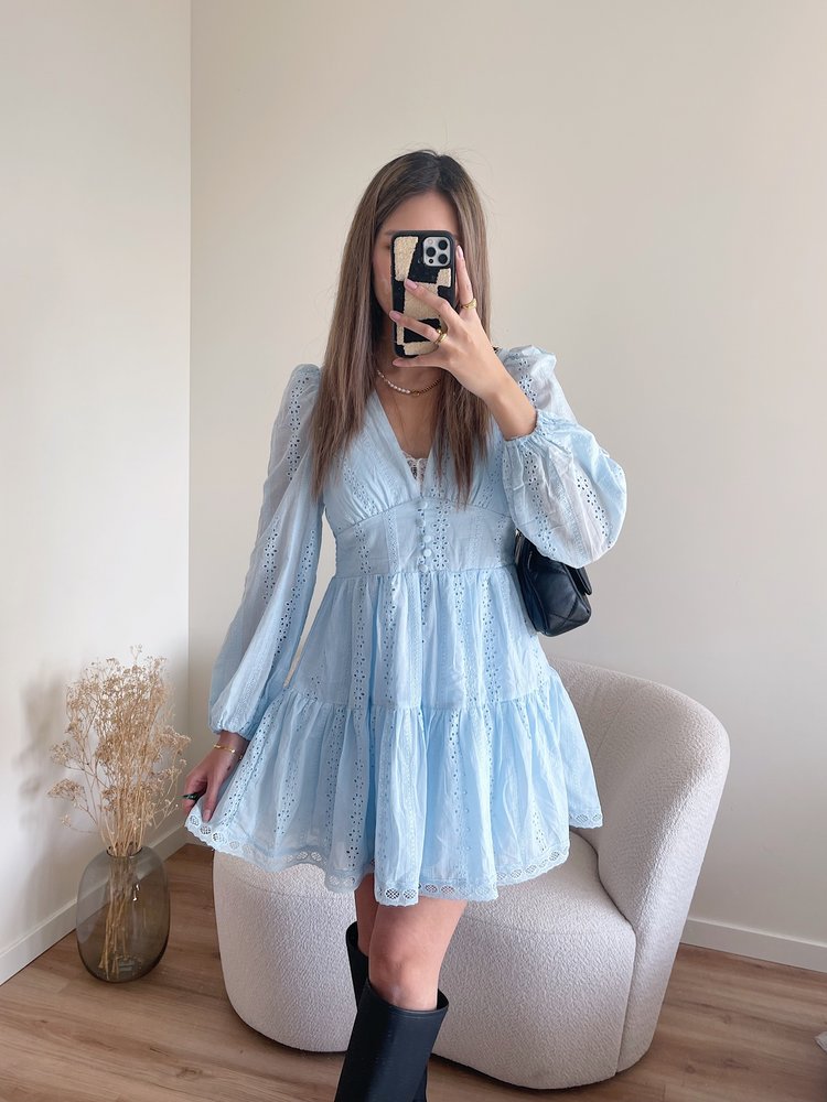 Nimea Embroidered Dress / Blue