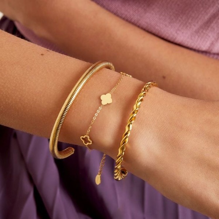 Silver Dainty Clovers Bracelet