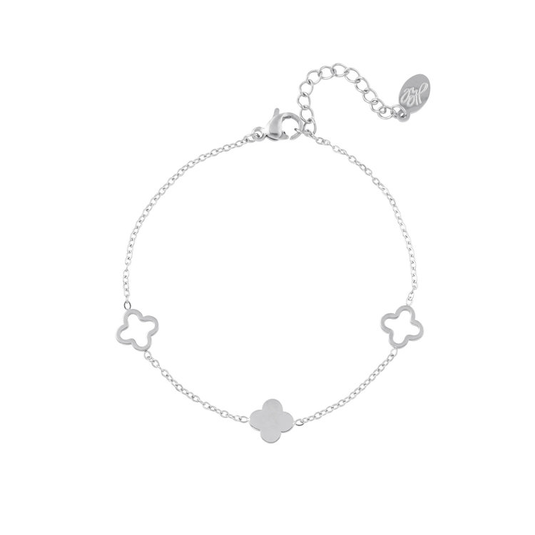 Silver Dainty Clovers Bracelet