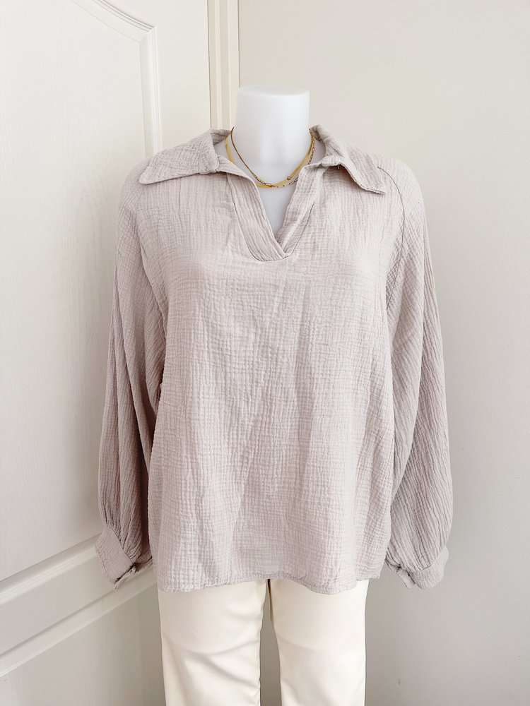 Harlow Oversized Blouse / Beige