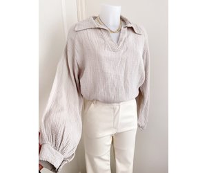 トップス OHOTORO Hill Puff Blouse cream back U puff blouse - ohotoro