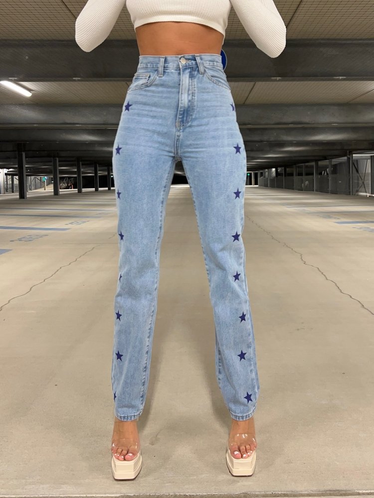Novah Star Straight Leg Jeans / Blue & Navy