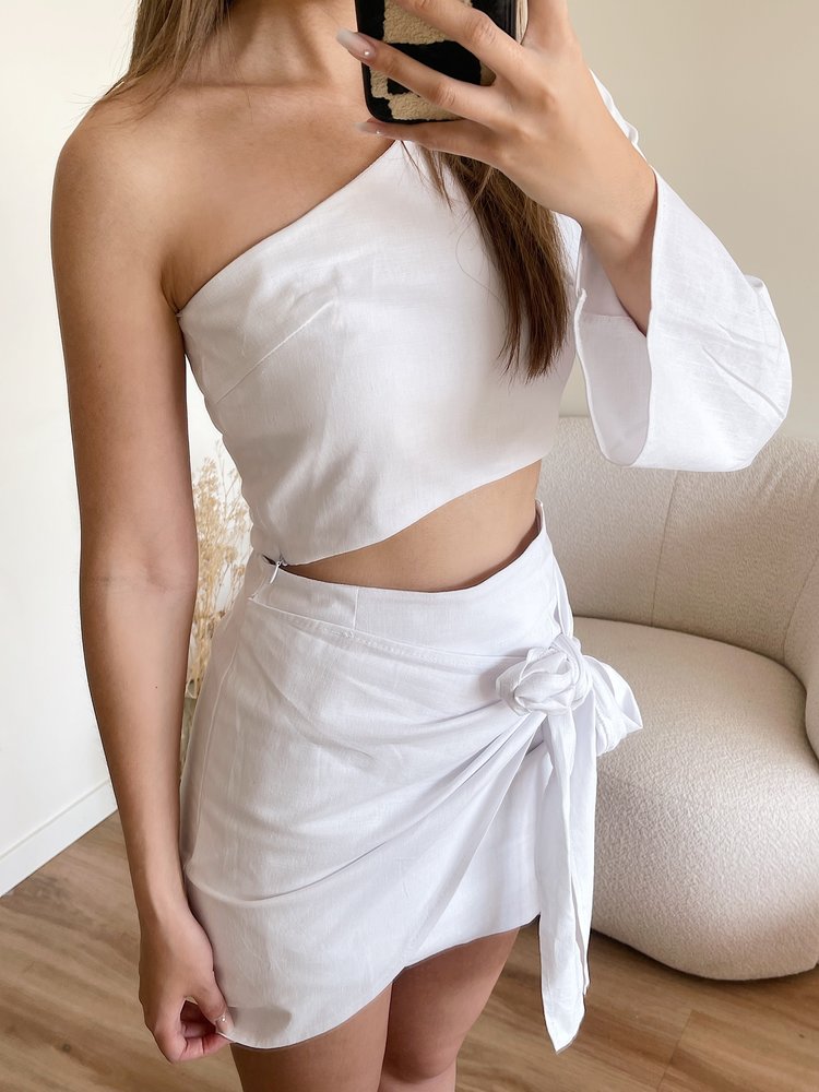 Ferrara Linen Two Piece / White