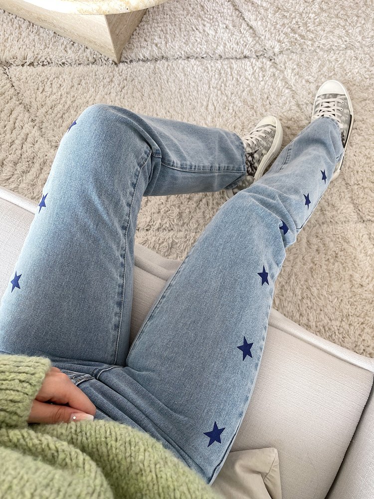 Novah Star Straight Leg Jeans / Blue & Navy