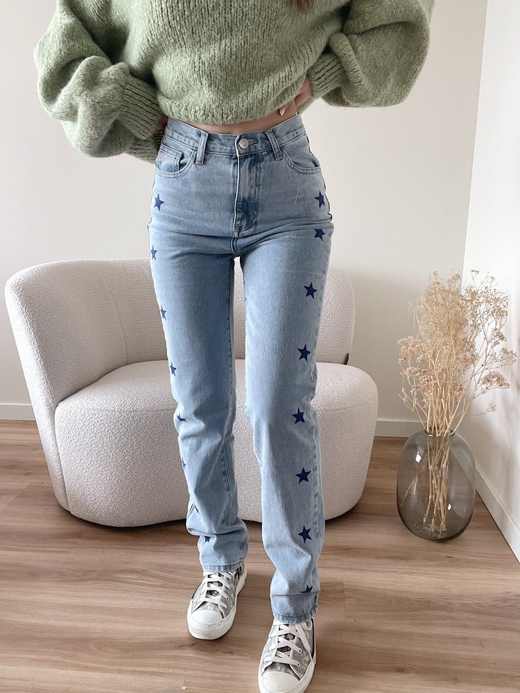 Novah Star Straight Leg Jeans / Blue & Navy