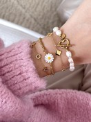 Gold Flower Pin Lock Bracelet - Hello My Love