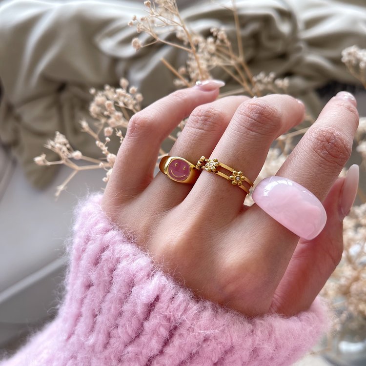 Marble Resin Ring / Pink