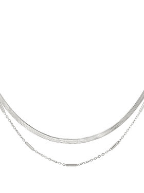 Silver Double Chained Snake Necklace