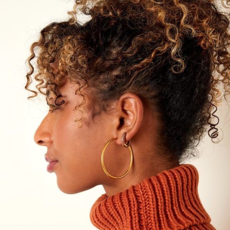 Gold Basic Hoop Earrings / Large