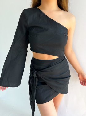 Ferrara Linen Two Piece / Black