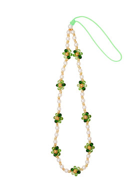 Colorful Flower Phone Cord / Green Small