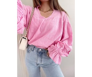 m♡　BIBIY FOIRE PUFF BLOUSE PINK BIBIY FOIRE PUFF BLOUSE PINK - メルカリ