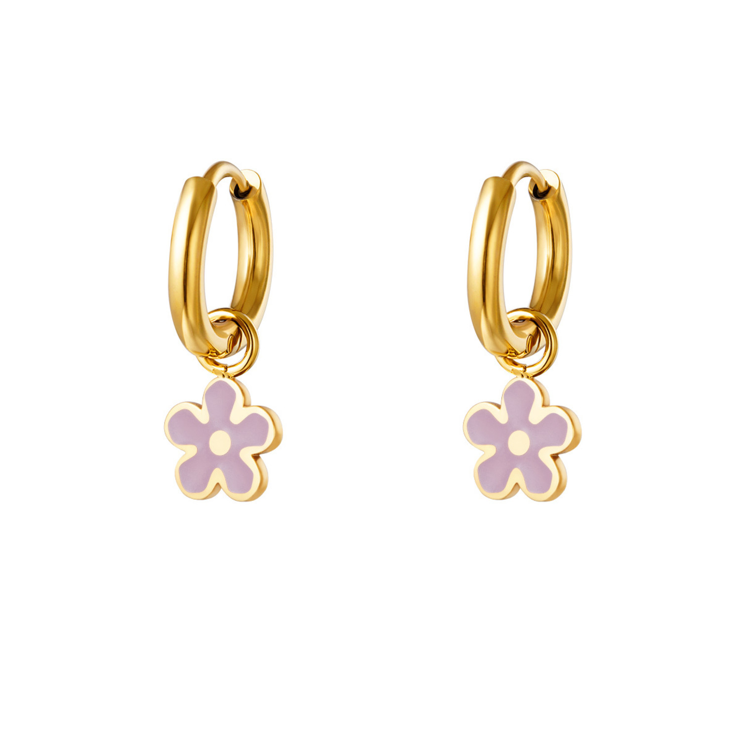 Gold Little Flower Earrings Lilac Hello My Love