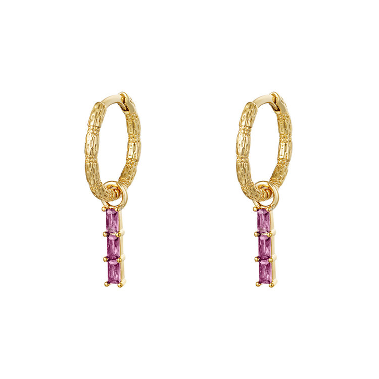 Gold Valeria Sparkle Earrings / Purple