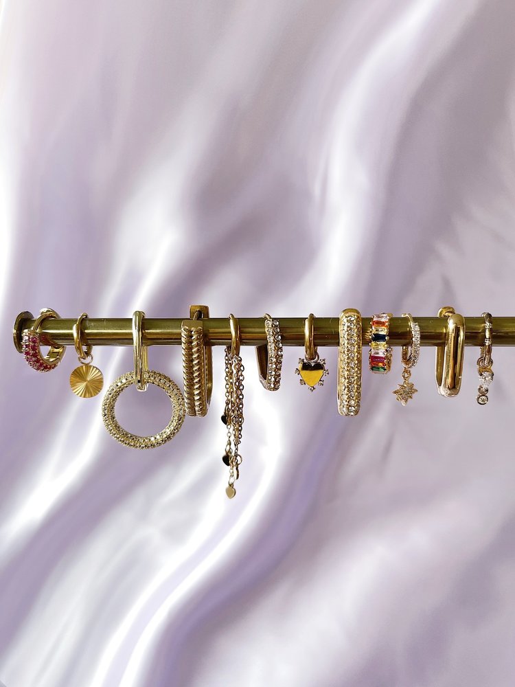 Silver Textured Square Earrings / Large