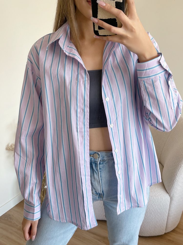 Love Striped Blouse / Pink & Blue