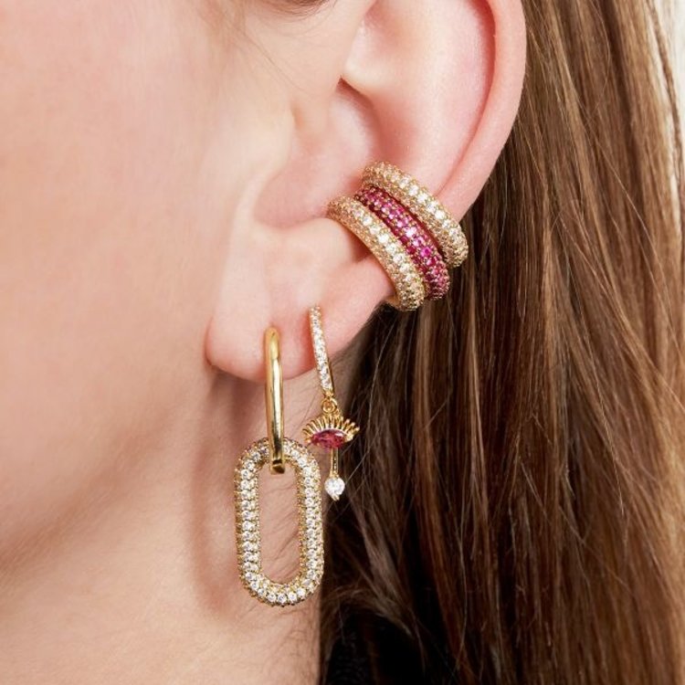 Silver Bold Zircon Earcuff