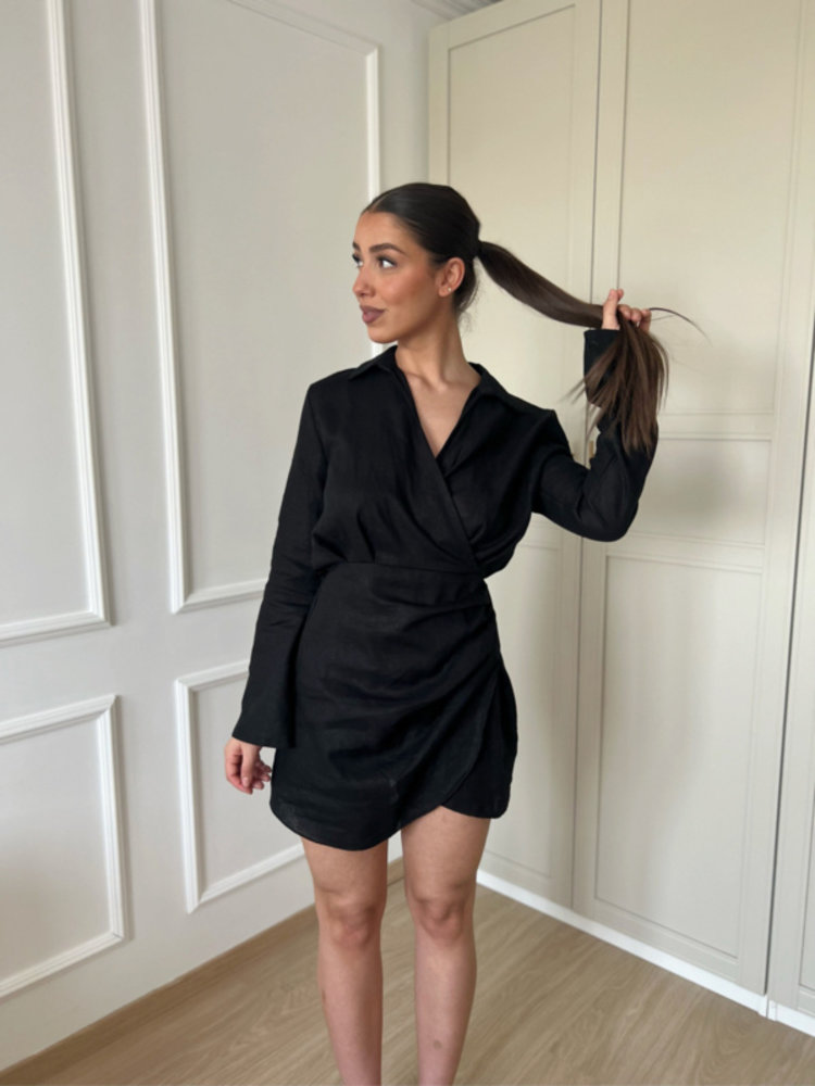 Chenoa Linen Dress / Black