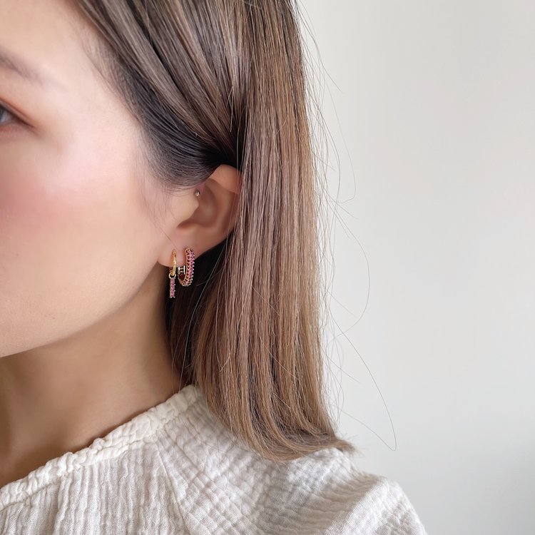 Gold Valeria Sparkle Earrings / Purple