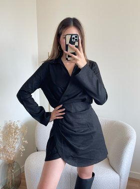 Chenoa Linen Dress / Black