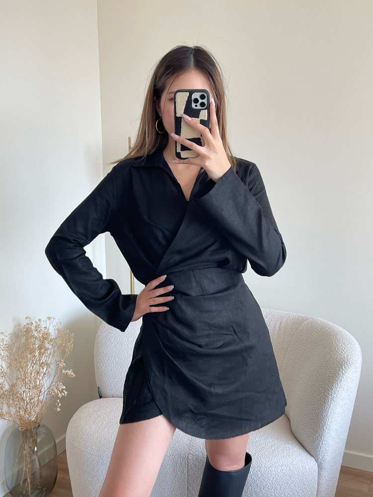 Chenoa Linen Dress / Black