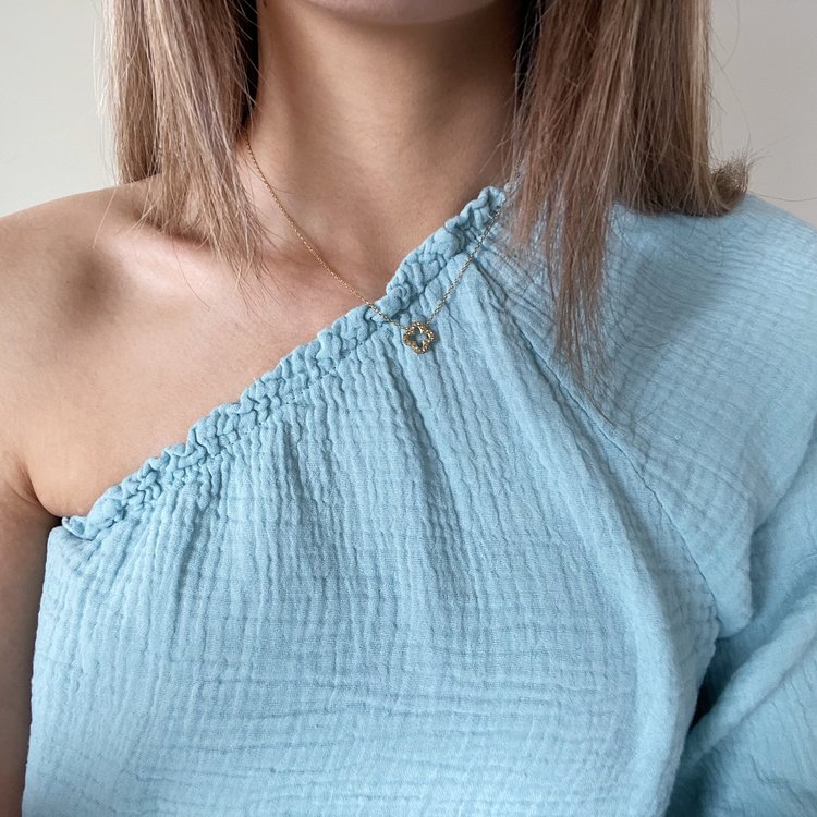 Gold Zircon Clover Necklace