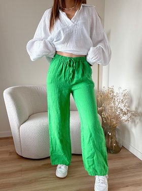 Pavella Linen Trousers / Bright Green
