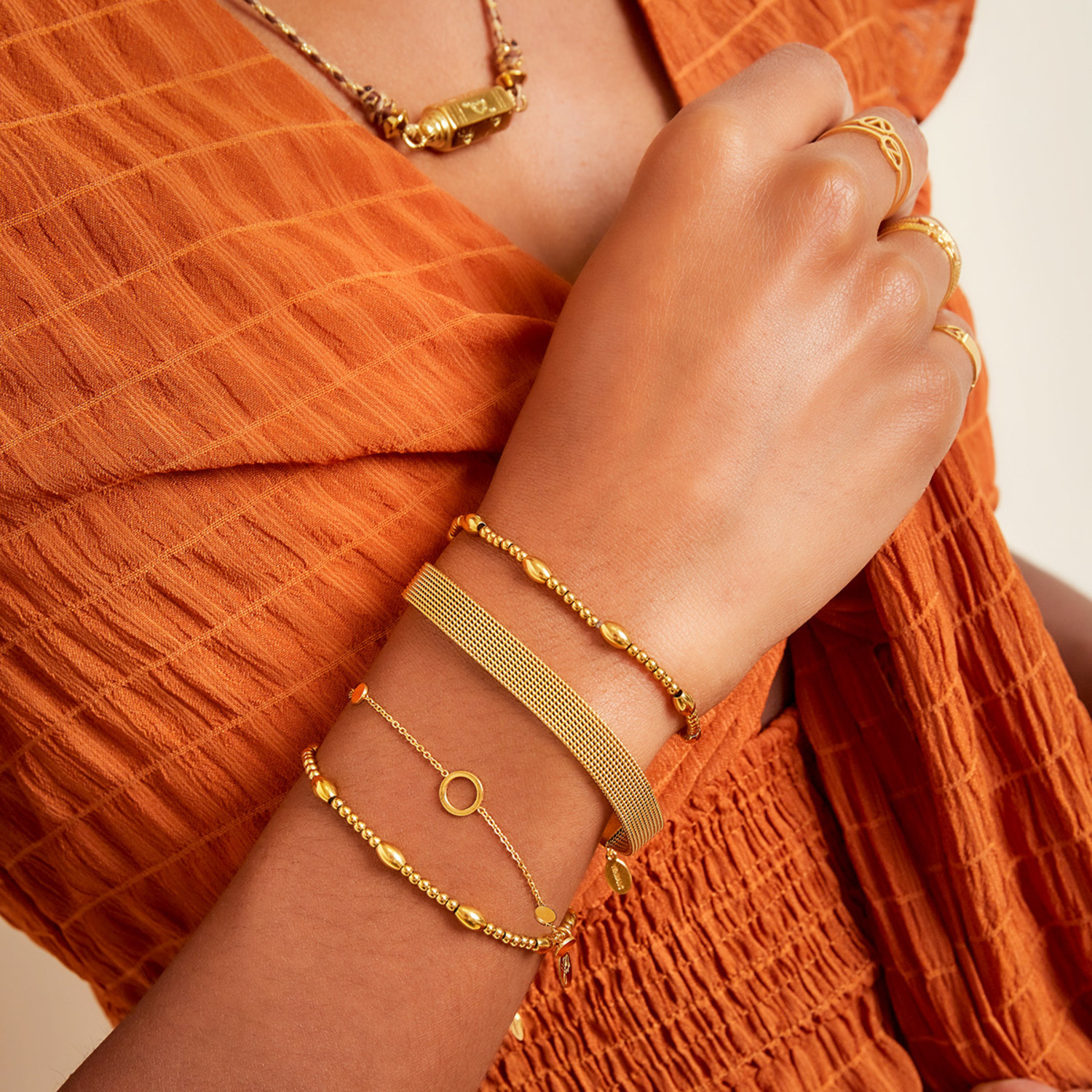 Gold Mesh Bracelet Hello My Love