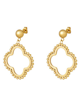 Gold Large Clover Dots Earrings