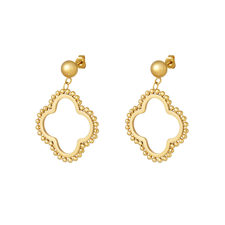 Gold Large Clover Dots Earrings