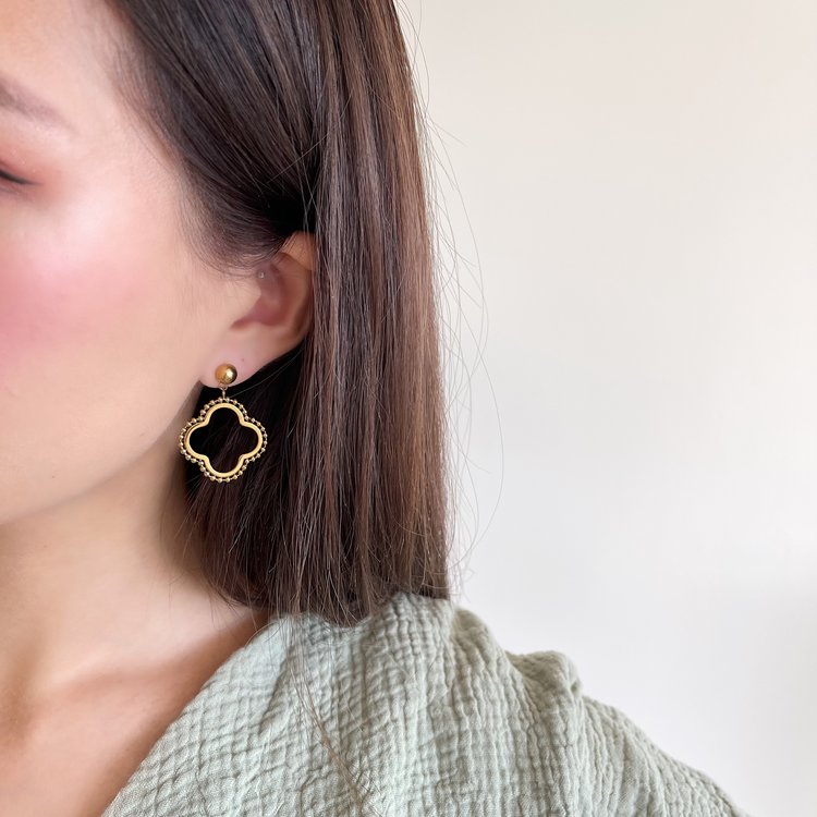 Gold Large Clover Dots Earrings