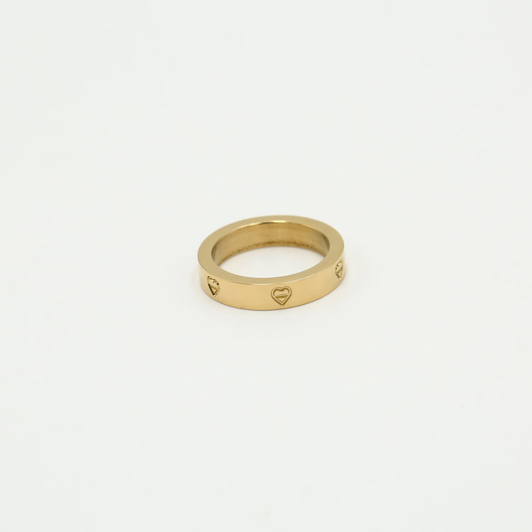 Gold Heart Band Ring