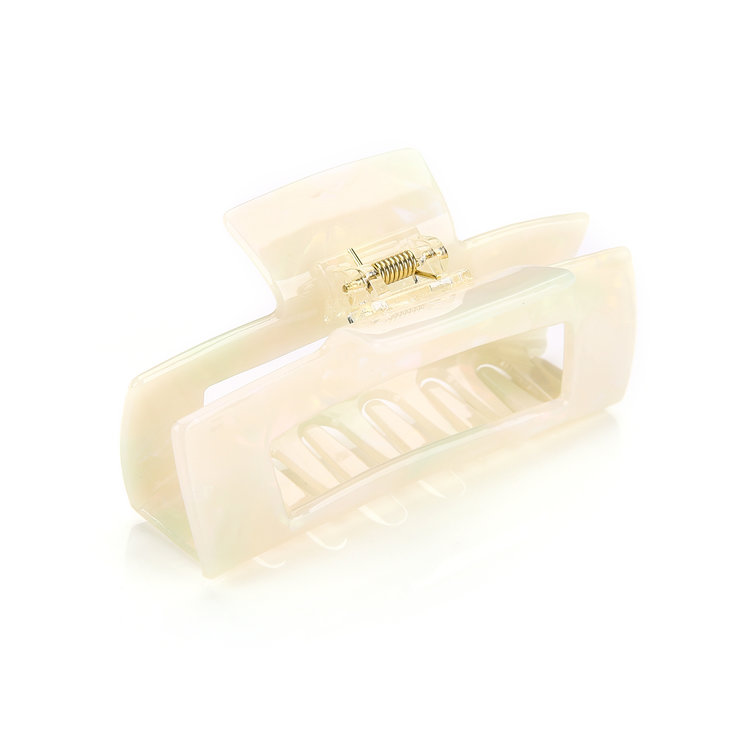 Tania Marble Hair Claw / White