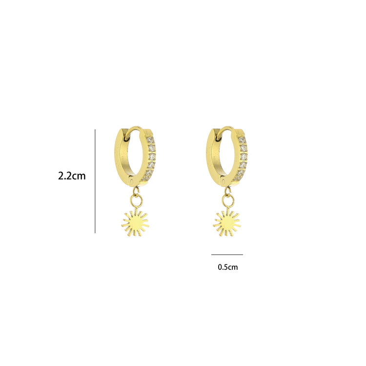 Gold Sparkle Sun Earrings