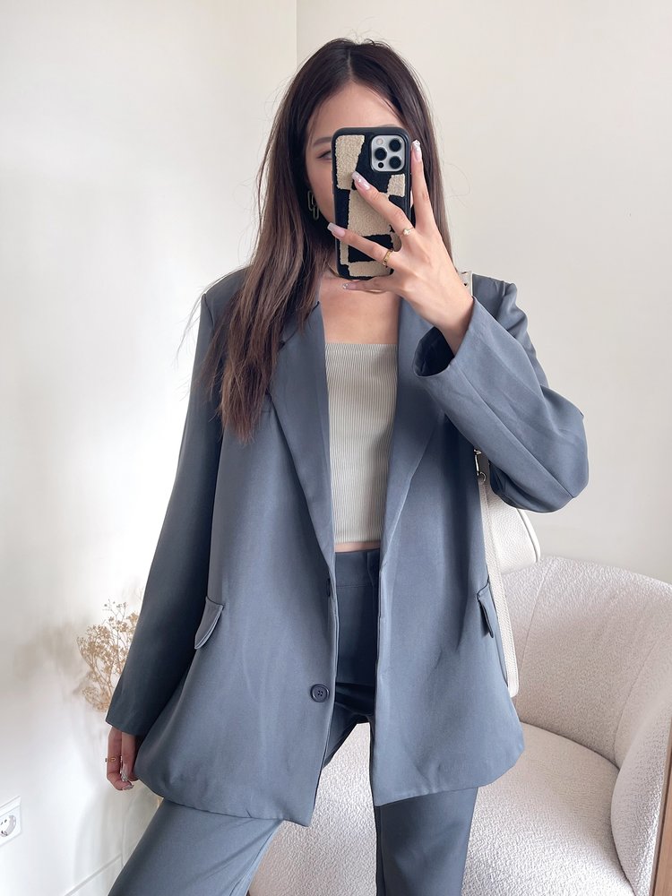 Gaya Oversized Blazer / Dark Grey